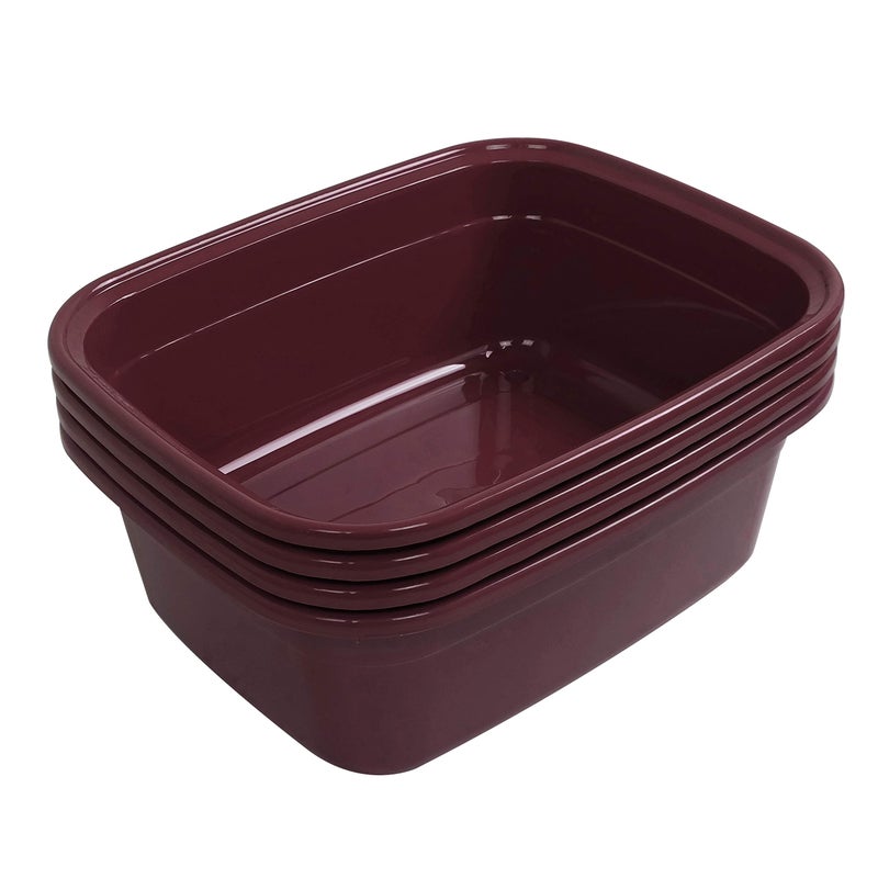 Ggbin 14 Quart Plastic Dish Pan, (Wine Red, 4 Packs) - Image 1